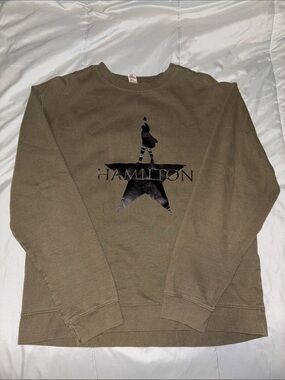 Hamilton Olive Green Crewneck Sweater with Black Logo